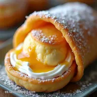 Arrollado de Merengue Crujiente con Dulce de Leche y Crema