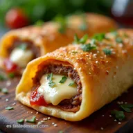 Arrollado de Pollo y Carne Jugoso Relleno de Jam&oacute;n y Queso