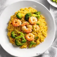 Arroz Meloso con Br&oacute;coli y Gambas Receta Mediterr&aacute;nea F&aacute;cil