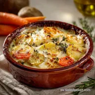 Cazuela Cremosa de Vegetales de Invierno: Receta Festiva y Gratinada