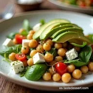 Ensalada de Garbanzos Feta y Aguacate Fresca y F&aacute;cil