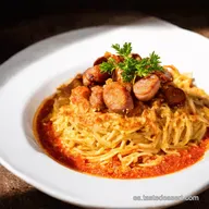Espagueti Bolo&ntilde;esa con Salchichas Un Cl&aacute;sico con Sabor Espa&ntilde;ol