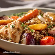 Comida Saludable: Taz&oacute;n de Quinoa, Pollo y Vegetales Rostizados