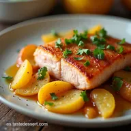 Salm&oacute;n al Horno con Patatas Receta F&aacute;cil y Jugosa