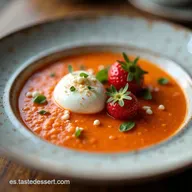Salmorejo de Fresas y Burrata Receta Refrescante Sin Cocinar