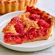 Tarta Ruibarbo Frambuesa con Base Crocante