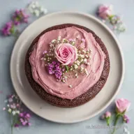 Torta Moderna de Chocolate Y Rosas: Elegante y Floral