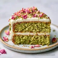 Torta de Pistacho Y Rosas Ligera