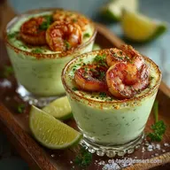 Aperitivos en Vasito: Crema de Aguacate y Camarones Crujientes