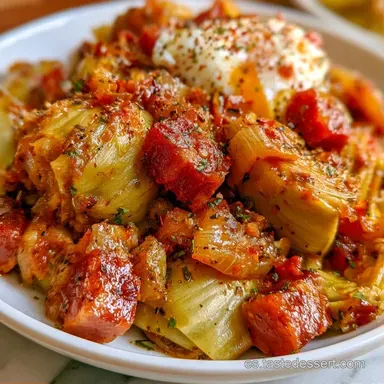 Alcachofas Guisadas con Huevo y Jamón Tarjeta de receta