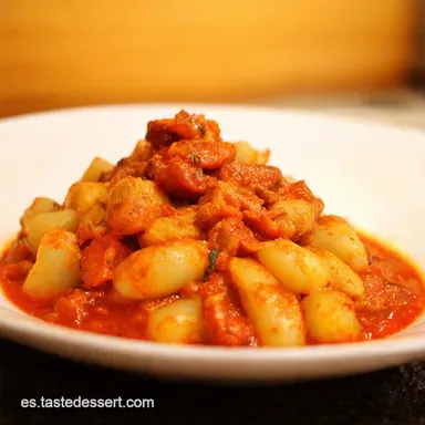 Alubias con Chorizo Receta de la Abuela con Sabor Español Tarjeta de receta