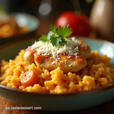 Arroz con Pollo Cremoso Queso y Sabor de Abuela Tarjeta de receta