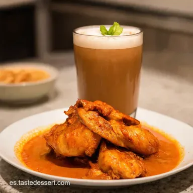 Ayam Geprek Es Teh Tarik Explosi&oacute;n Indonesia Tarjeta de receta