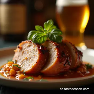 Bondiola de Cerdo a la Cerveza al Horno Carne Deshecha Tarjeta de receta