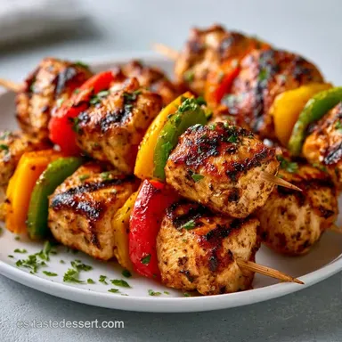 Brochetas De Pollo Para 4 Personas Tarjeta de receta