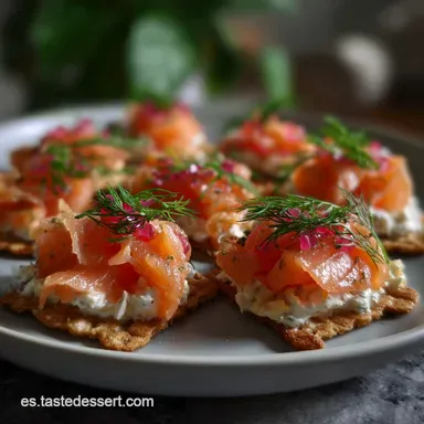 Canapés Elegantes: Mousse Cítrica y Salmón Tarjeta de receta