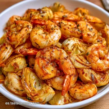 Alcachofas Con Gambas En 25 Minutos Tarjeta de receta