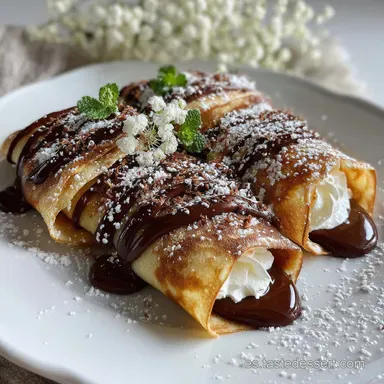 Receta de Crepes Rellenos de Chocolate F&aacute;ciles: Ready in 30 Min Tarjeta de receta