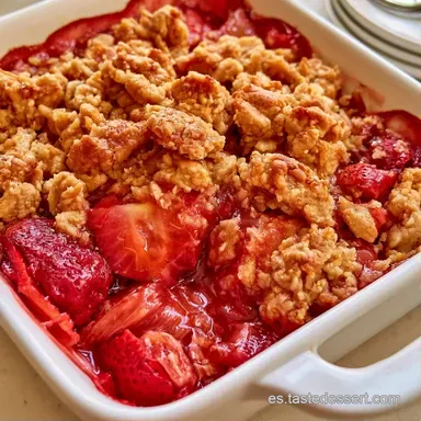 Crumble Fresa y Ruibarbo Crujiente Tarjeta de receta