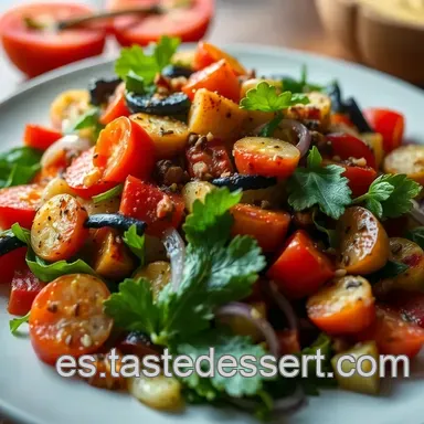 Ensalada de Berenjena Asada: &iexcl;Mi Secreto Mediterr&aacute;neo F&aacute;cil! Tarjeta de receta