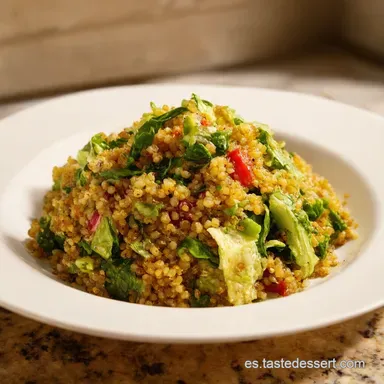 Ensalada de Quinoa Mediterr&aacute;nea Mi Secreto Saludable Tarjeta de receta