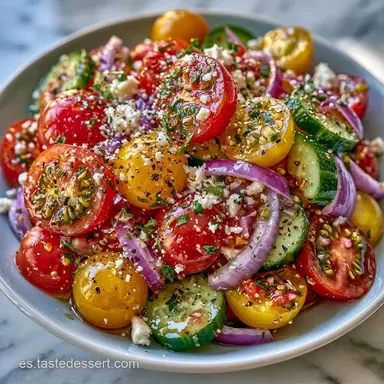 Tomate Y Pepino en 15 Minutos Tarjeta de receta