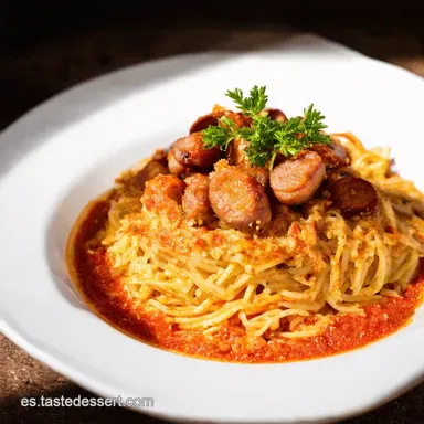 Espagueti Bolo&ntilde;esa con Salchichas Un Cl&aacute;sico con Sabor Espa&ntilde;ol