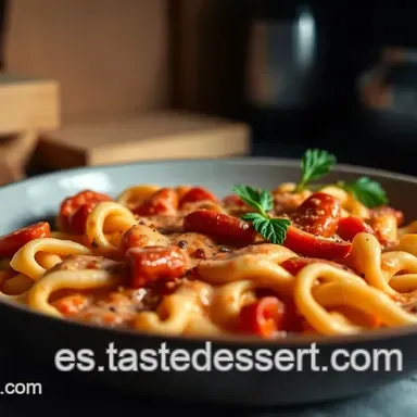 Fetuccini Crema Pimiento Rojo: &iexcl;Receta Cremosa y F&aacute;cil!