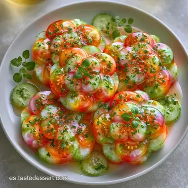 Flores Tomate Y Pepino en 15 Minutos Tarjeta de receta