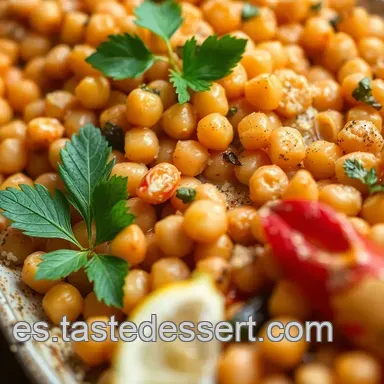 Garbanzos con Langostinos al Ajillo: &iexcl;Receta Espa&ntilde;ola F&aacute;cil! Tarjeta de receta