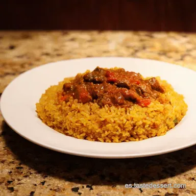Guiso de Arroz con Carne Molida Receta Casera a lo Flor Bar Tarjeta de receta