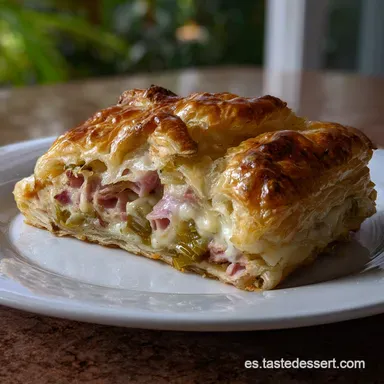 Hojaldre Salado Crujiente con Puerros Tarjeta de receta