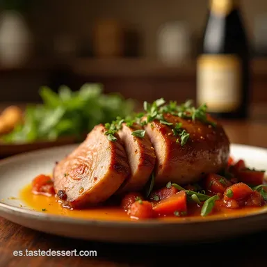 Lomo de Cerdo con Salsa de Mostaza y Barbacoa Receta Jugosa Tarjeta de receta