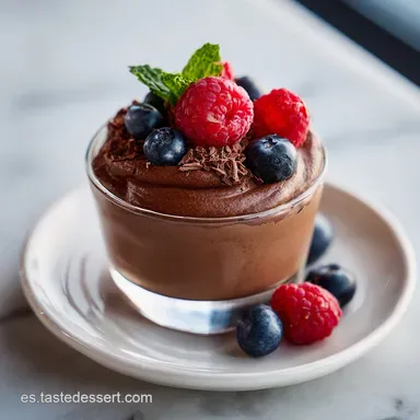 Mousse de Chocolate Tradicional para 4 Porciones Tarjeta de receta