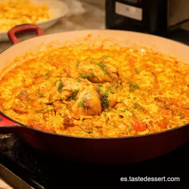 Paella de Pollo Casera El Sabor de Espa&ntilde;a en tu Mesa Tarjeta de receta
