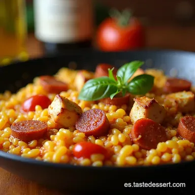 Paella Express de Pollo y Chorizo Te is elfoglalt vagy egy cocina Lista en 35 min Tarjeta de receta