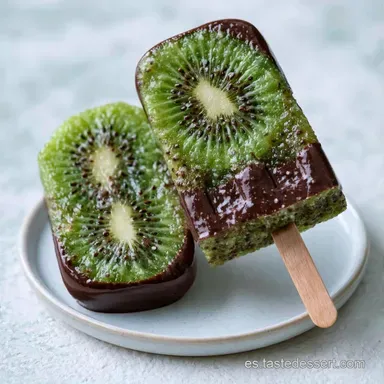 Paletas de Kiwi Chocolate: Crocantes Tarjeta de receta