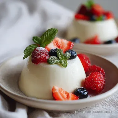 Panna Cotta Italiana con Nata y Vainilla en 15 Minutos Tarjeta de receta