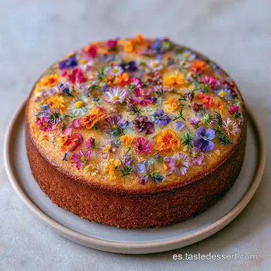 Pastel con Flores para 12 Personas Tarjeta de receta