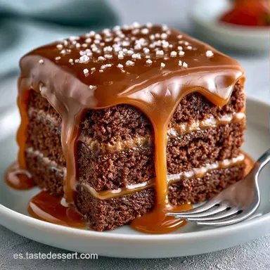 Pastel de Moca y Caramelo Salado para 9 Tarjeta de receta
