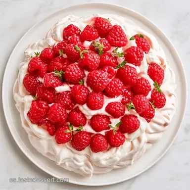 Pavlova de Frambuesa para 8 Porciones Tarjeta de receta