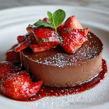Postre de Chocolate con Fresas: Aterciopelado y Fresco Tarjeta de receta