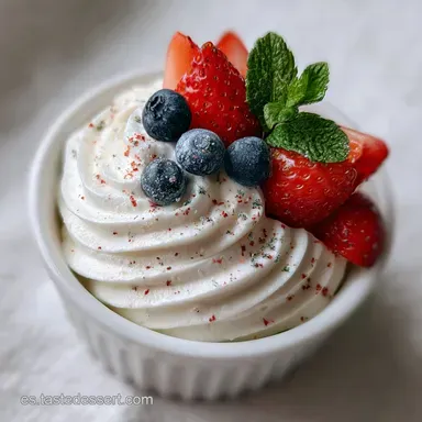 Receta de Postre la Reina con Frutas Frescas Tarjeta de receta