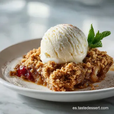 Postre de manzana y canela Crujiente Horneado Tarjeta de receta