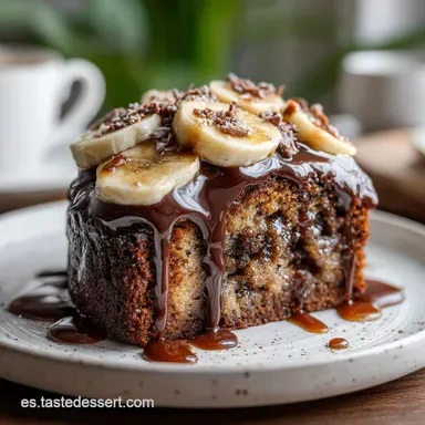 Postre con Pl&aacute;tano y Chocolate sin Horno Tarjeta de receta