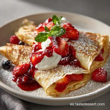 Crepes Receta Francesa para 8 Raciones Tarjeta de receta