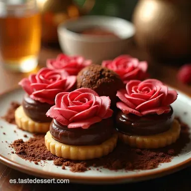 Rosas de Galleta de Chocolate Un Delicado Placer Casero Tarjeta de receta