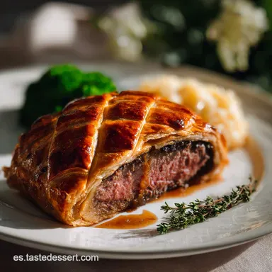 Solomillo Wellington Tradicional: El Secreto del Hojaldre Crujiente Tarjeta de receta