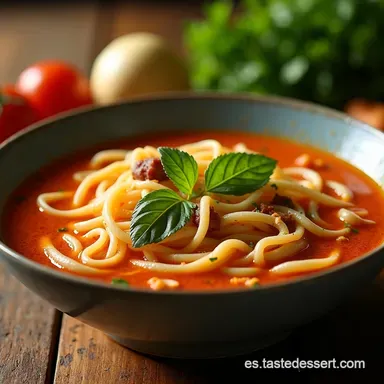 Tom Yum Noodles Soup La Receta Aut&eacute;ntica Tailandesa para un Caldo Perfecto Tarjeta de receta