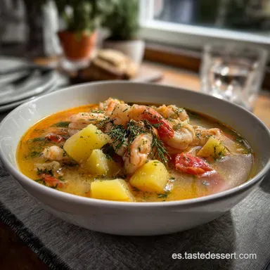 Sopa De Pescado: Elixir Dorado Invernal Tarjeta de receta